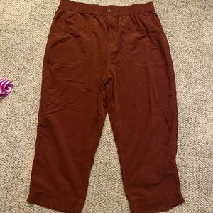 Wide leg cropped corduroy pants